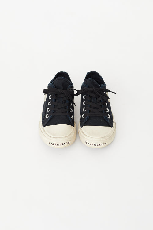 Balenciaga Navy Canvas Paris Low Top Sneaker