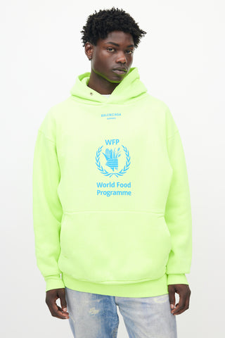 Balenciaga Neon Green World Food Programme Hoodie