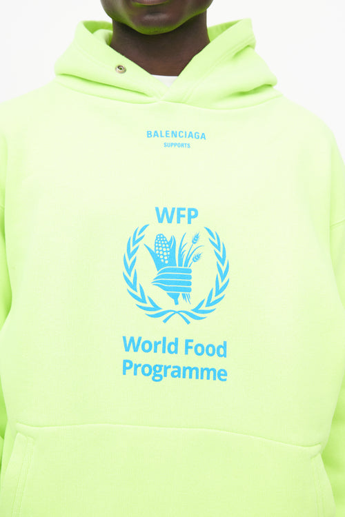 Balenciaga Neon Green World Food Programme Hoodie