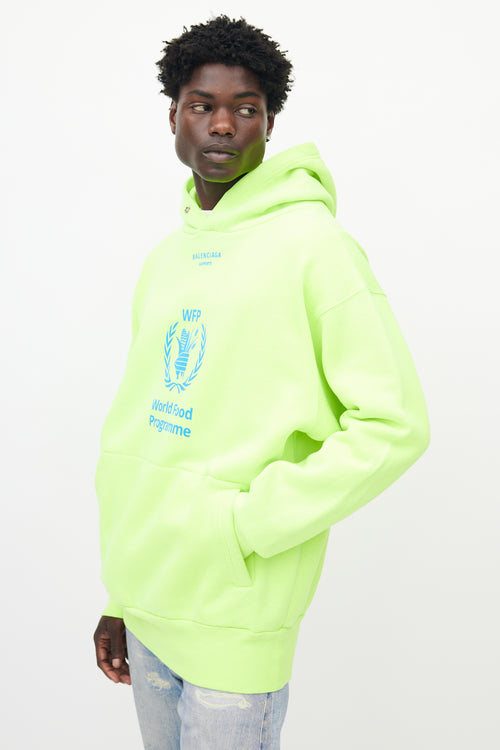 Balenciaga Neon Green World Food Programme Hoodie