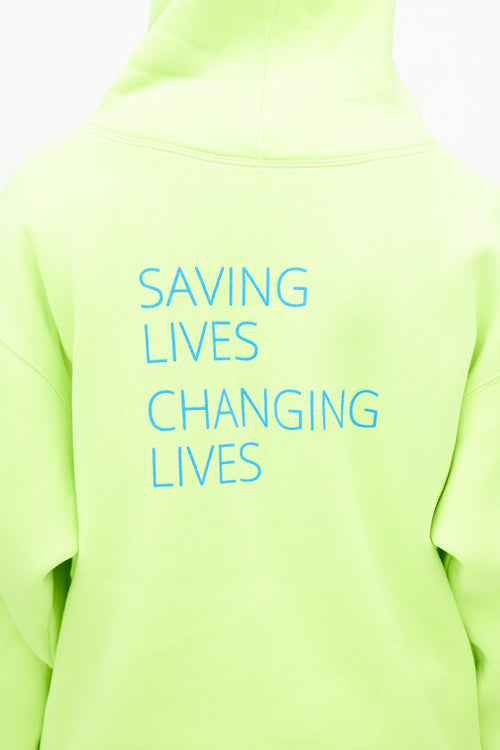 Balenciaga Neon Green World Food Programme Hoodie