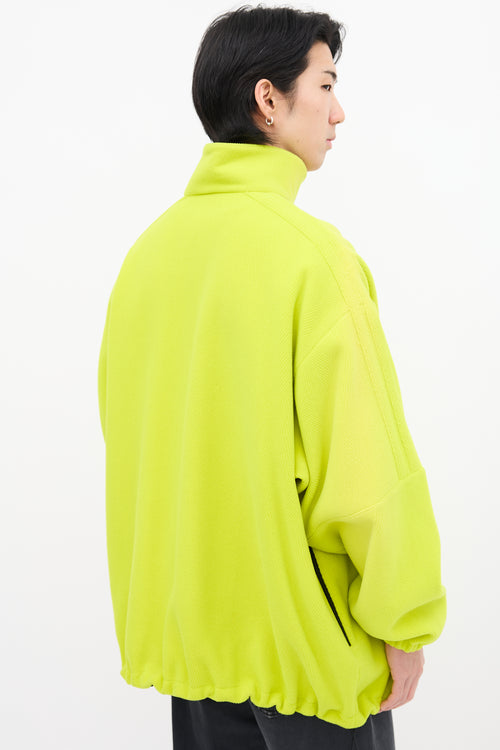 Balenciaga Neon Green Wool Logo Jacket