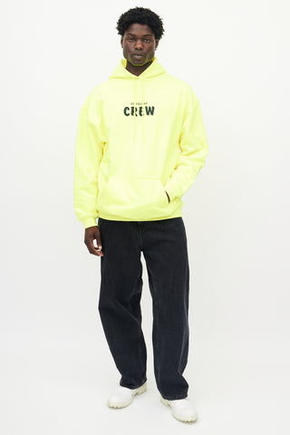 Balenciaga Neon Yellow Cotton Terry Crew Hoodie