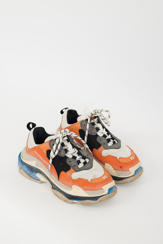 Balenciaga Orange 
Multicolour Triple S Sneaker