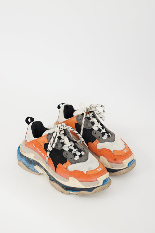 Balenciaga Orange 
Multicolour Triple S Sneaker