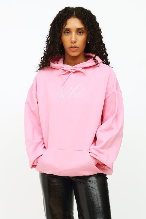 Balenciaga Pink Bebe Logo Hoodie