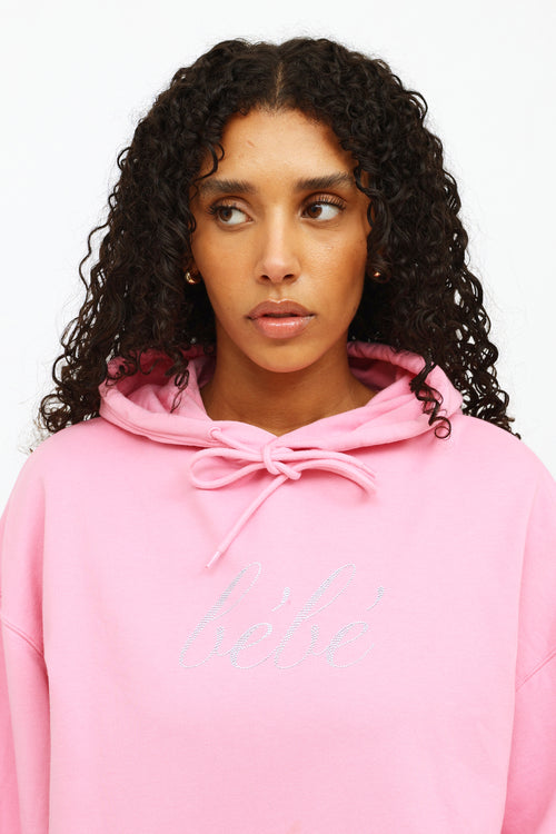 Balenciaga Pink Bebe Logo Hoodie