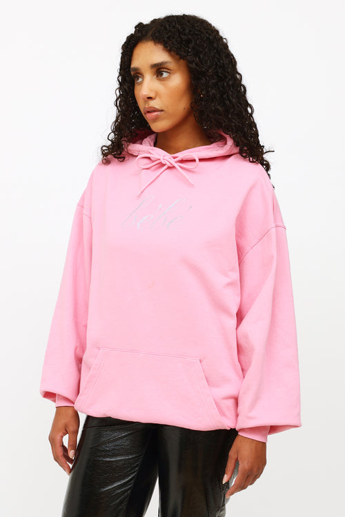 Balenciaga Pink Bebe Logo Hoodie