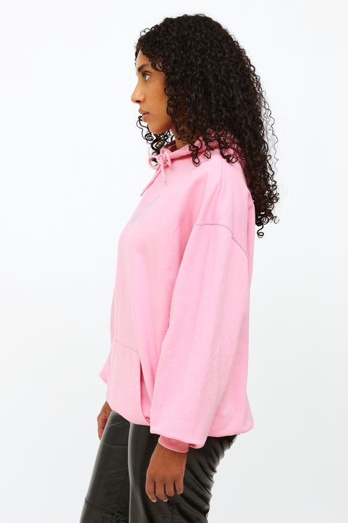 Balenciaga Pink Bebe Logo Hoodie