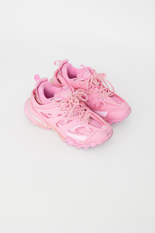 Balenciaga Hot Pink Track Mesh Low Top Sneaker