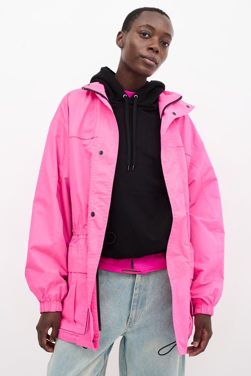 Balenciaga Pink Drawstring Anorak Jacket