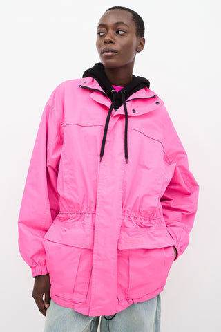 Balenciaga Pink Drawstring Anorak Jacket