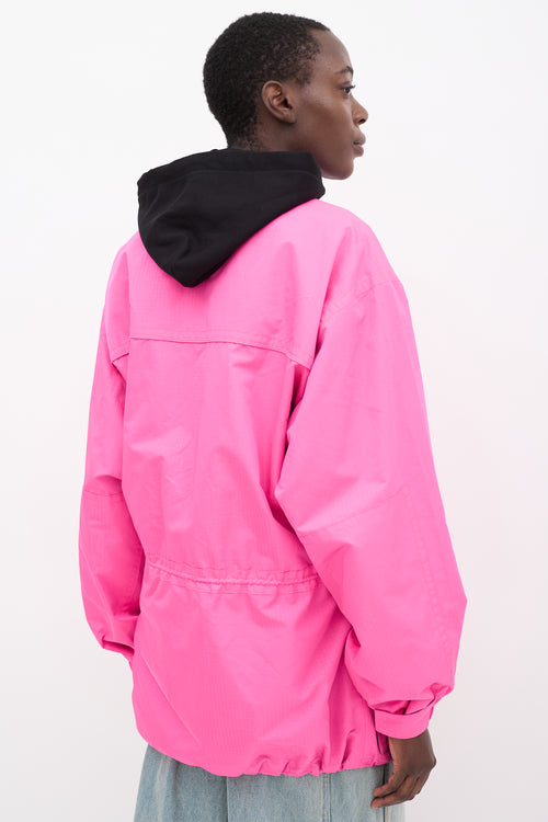 Balenciaga Pink Drawstring Anorak Jacket