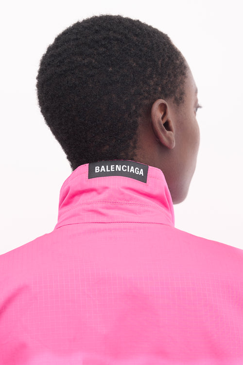 Balenciaga Pink Drawstring Anorak Jacket