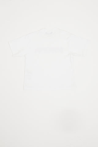 Balenciaga White 
Pink Drip Logo T-shirt