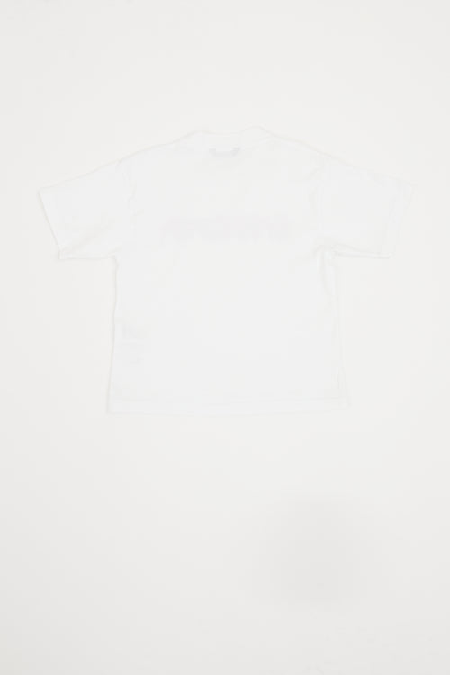 Balenciaga White 
Pink Drip Logo T-shirt