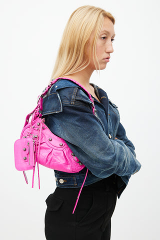 Balenciaga Pink Embossed Leather XS Le Cagole Bag