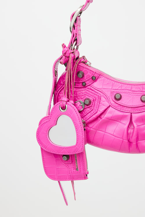 Balenciaga Pink Embossed Leather XS Le Cagole Bag