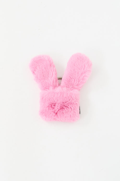 Balenciaga Pink Fur Crossbody Airpod Case