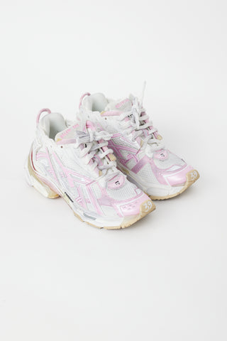 Balenciaga Pink 
White Runner Sneaker