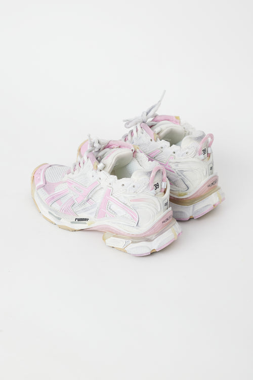 Balenciaga Pink 
White Runner Sneaker