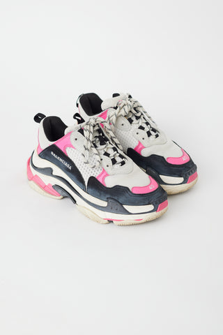 Balenciaga White 
Pink Triple S Sneaker