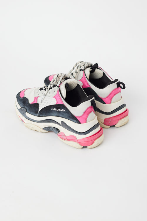 Balenciaga White 
Pink Triple S Sneaker