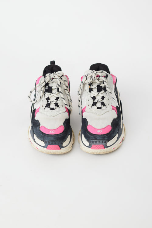 Balenciaga White 
Pink Triple S Sneaker