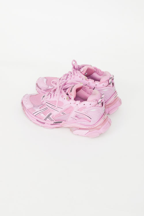 Pink Distressed Runner Sneaker Balenciaga