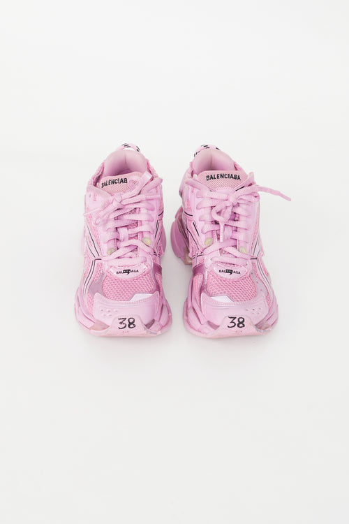 Pink Distressed Runner Sneaker Balenciaga