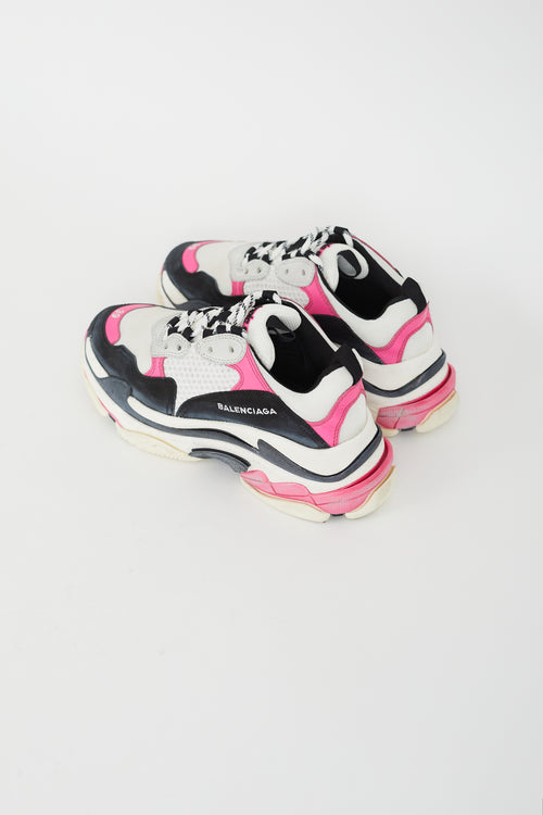 Balenciaga Pink, White 
Black Triple S Sneaker