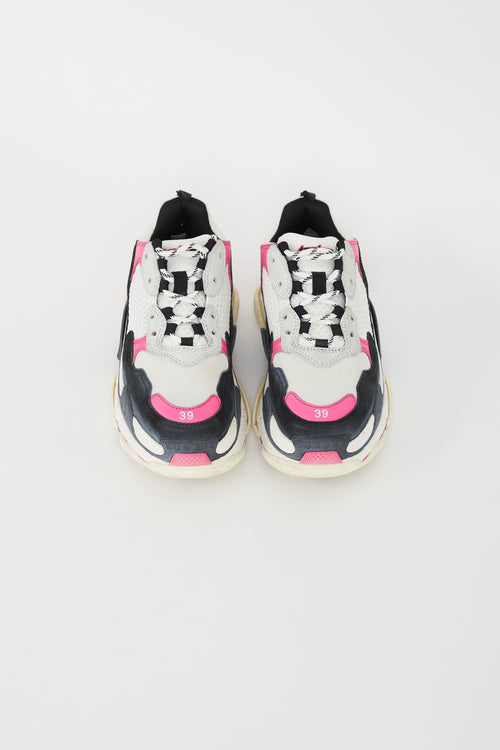 Balenciaga Pink, White 
Black Triple S Sneaker