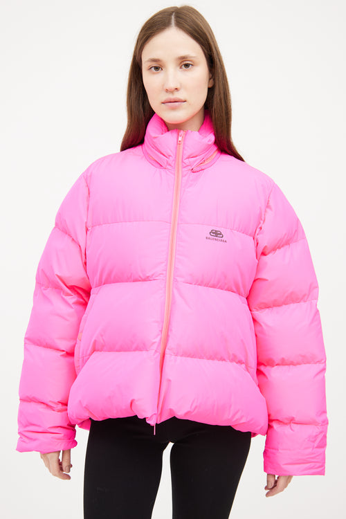 Balenciaga Pink C Shape Puffer Coat