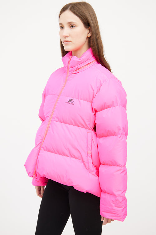 Balenciaga Pink C Shape Puffer Coat