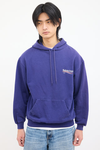 Balenciaga Purple 2017 Campaign Logo Hoodie