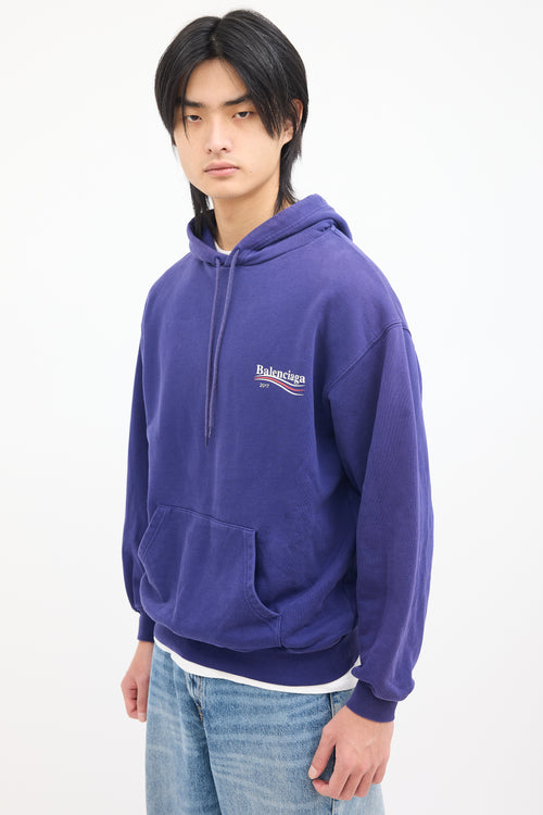 Balenciaga Purple 2017 Campaign Logo Hoodie