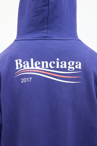 Balenciaga Purple 2017 Campaign Logo Hoodie