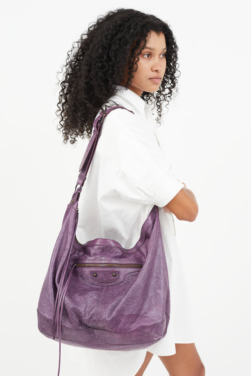 Balenciaga Purple Day Leather Bag