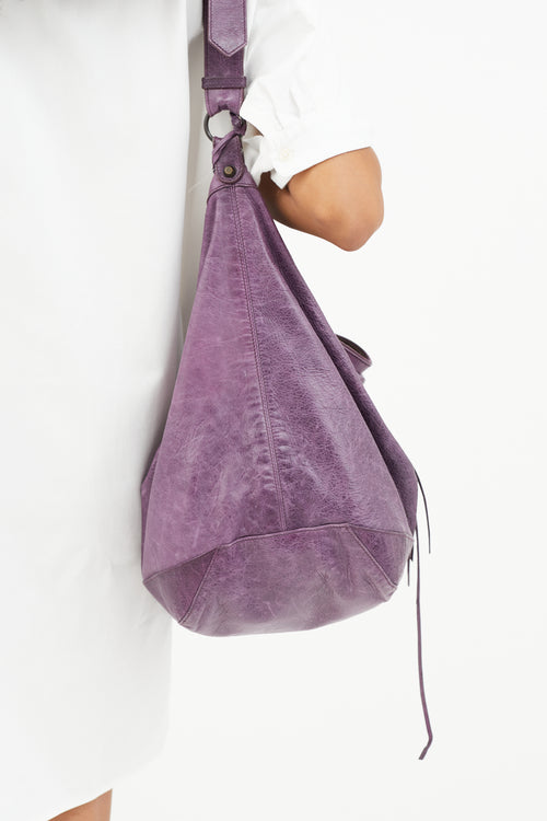 Balenciaga Purple Day Leather Bag