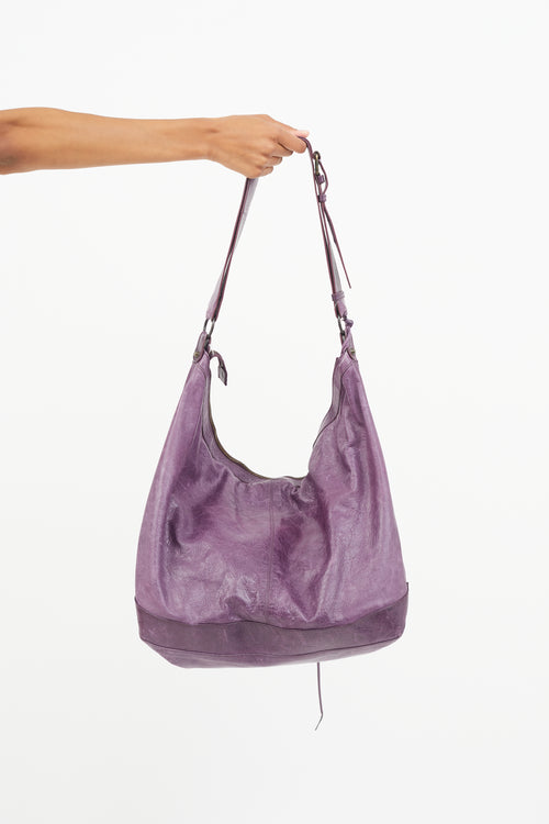 Balenciaga Purple Day Leather Bag