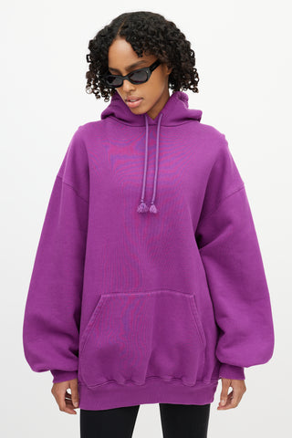 Balenciaga Purple Pullover Drawstring Hoodie