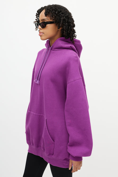 Balenciaga Purple Pullover Drawstring Hoodie