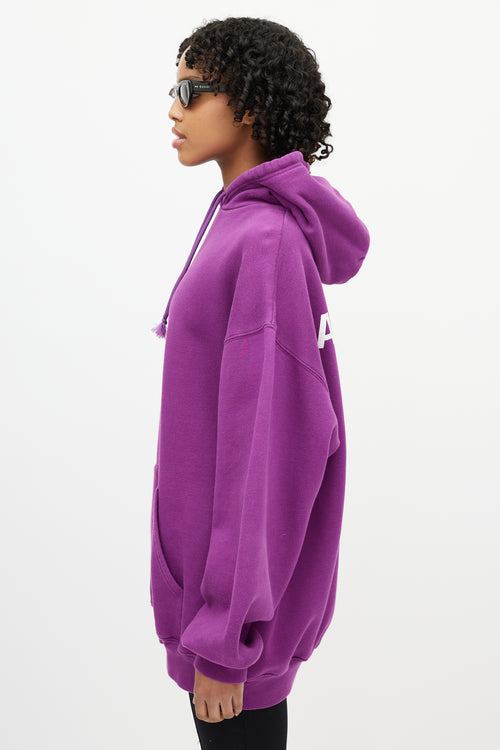 Balenciaga Purple Pullover Drawstring Hoodie