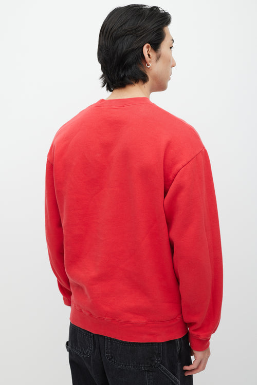 Balenciaga Red 
Black Logo Crewneck