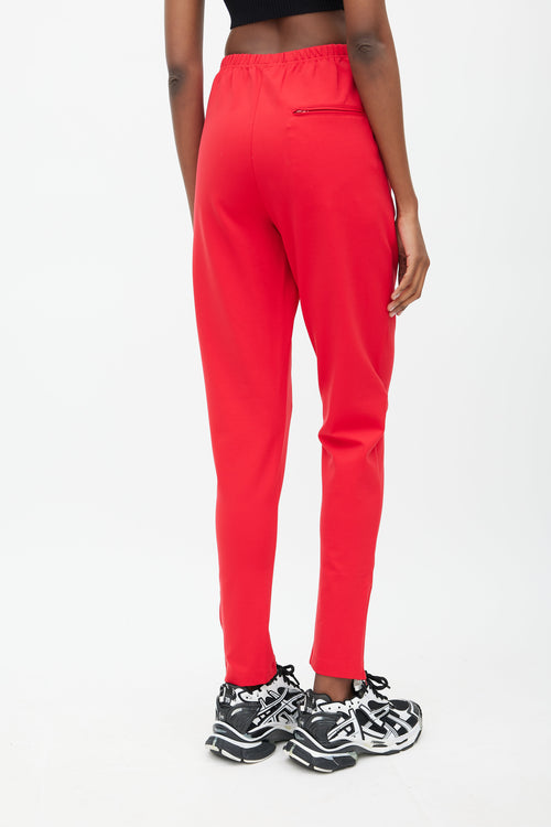 Balenciaga Red Slim Logo Track Pant