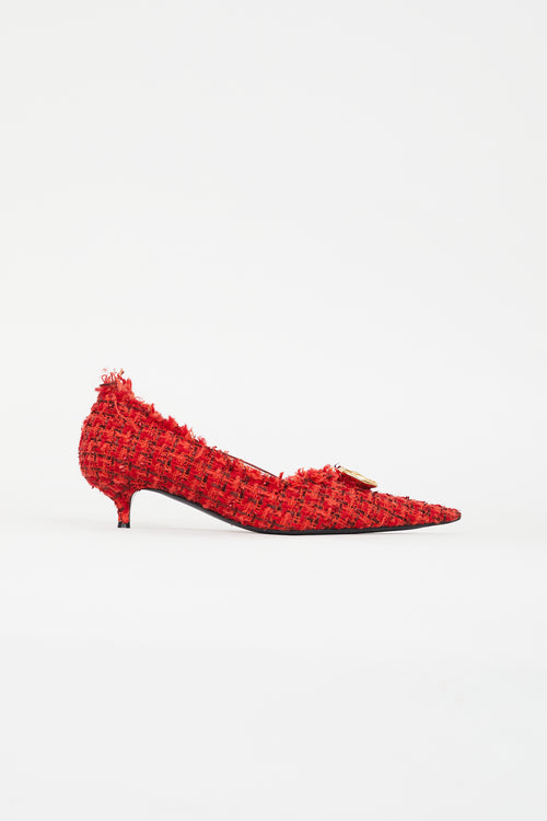 Red Knife 40 Tweed Pump Balenciaga