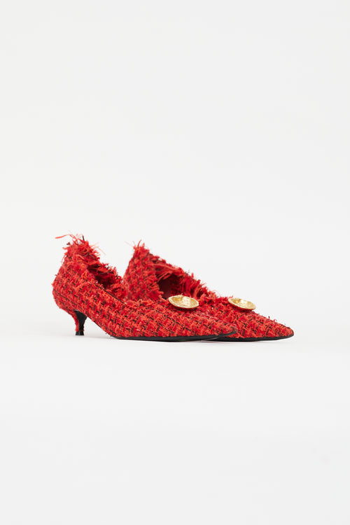 Red Knife 40 Tweed Pump Balenciaga