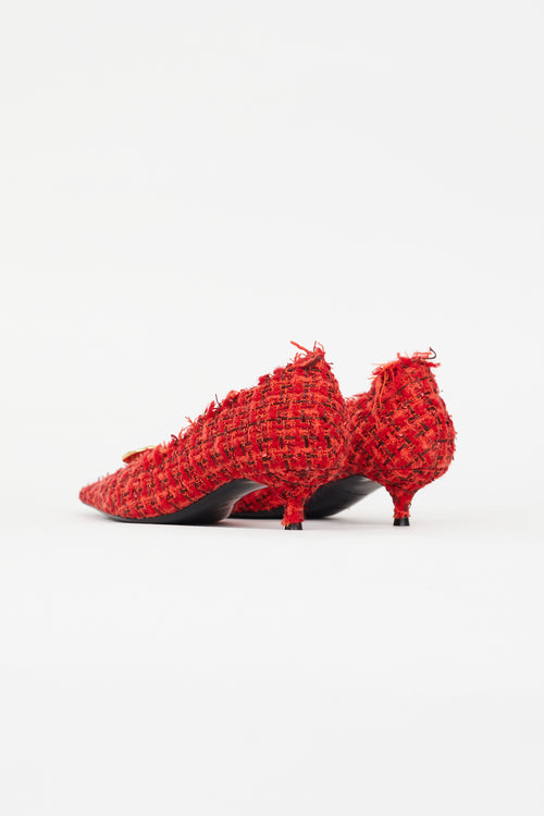 Red Knife 40 Tweed Pump Balenciaga