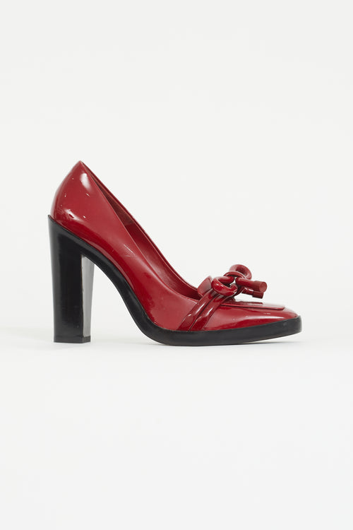 Balenciaga Red Patent Leather Knot Pump