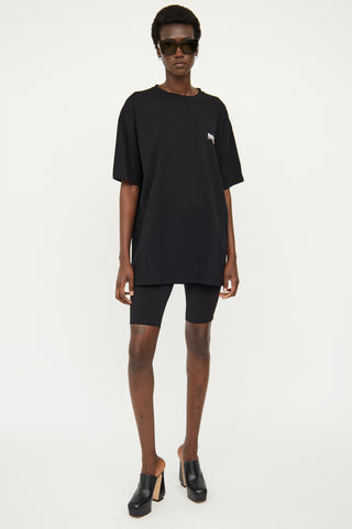 Balenciaga Black Campaign Logo Short Sleeve Tshirt